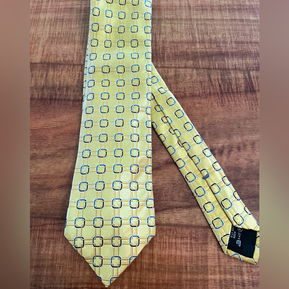 Zegna yellow silk tie